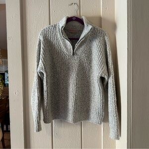 NEW URBAN OUTFITTERS BOUCLE KNIT 1/4 ZIP PULLOVER SWEATER WOW S
